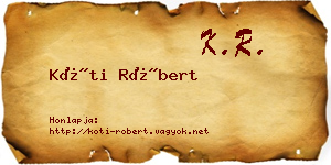 Kóti Róbert névjegykártya