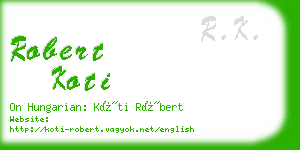 robert koti business card